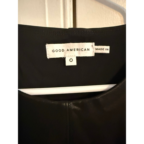 Women's GOOD AMERICAN Black Faux Leather Bodysuit Size 0/XS - Picture 8 of 10